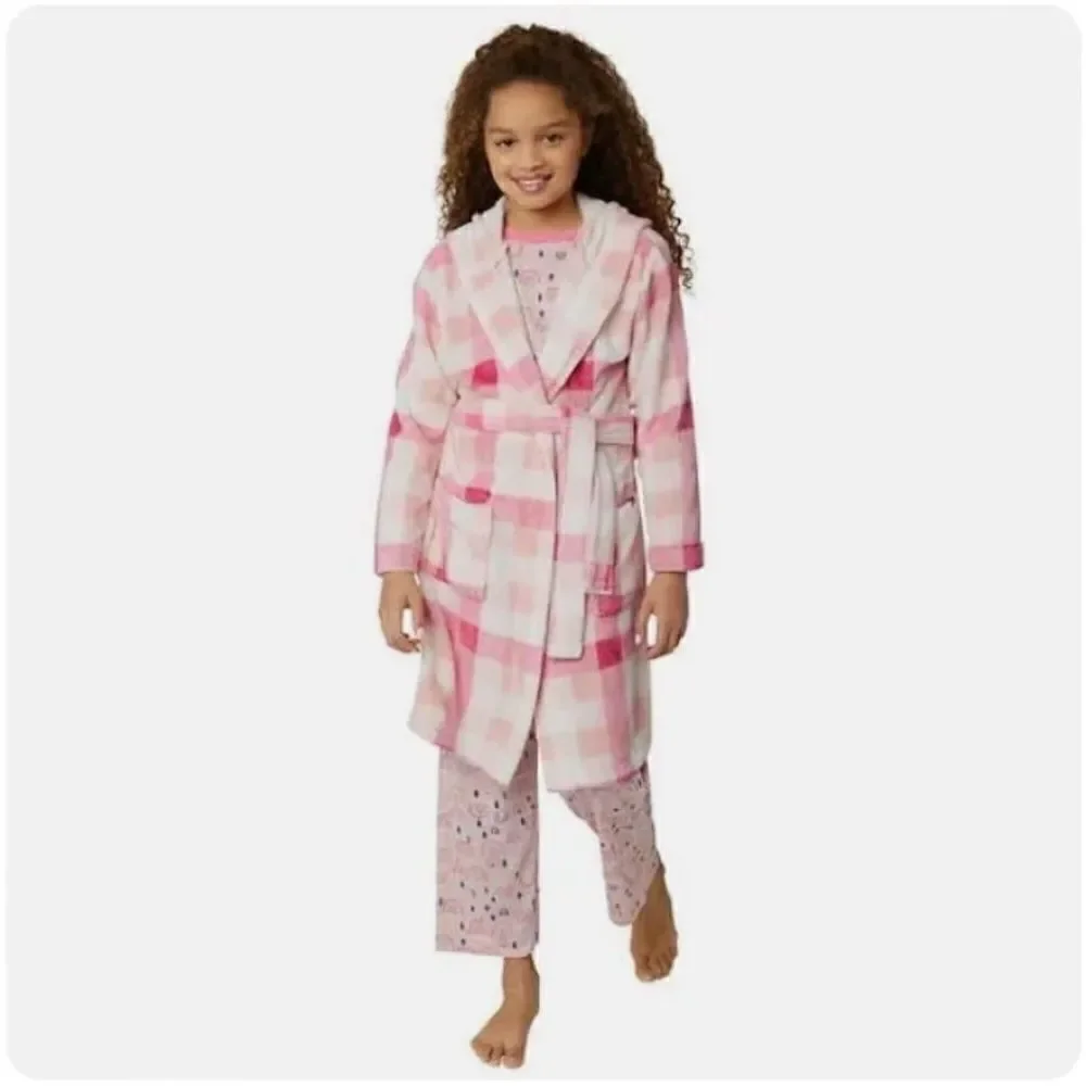 Eddie Bauer Girls 3-Piece Cozy Plush Robe and Pajama Lounge Sleep Set Size XS